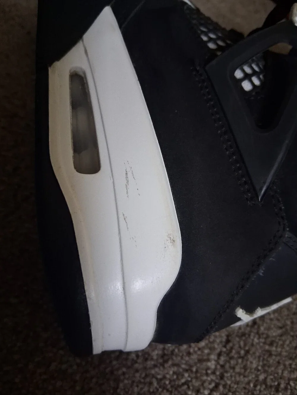 Nike Air Jordan 4 Retro White Thunder Black White FQ8138-001 Men's Size 7.5